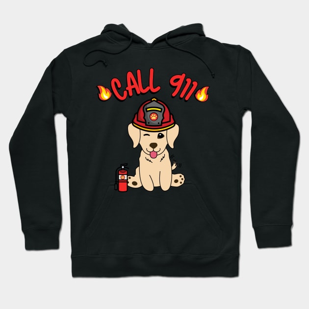 Firefighter Golden Retriever Hoodie by Pet Station